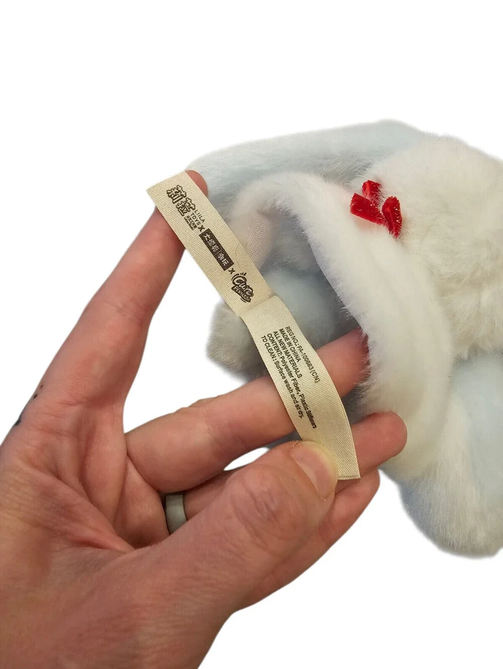 Liila Rainbow Candy Bunny vinyl plush pendant from Liila Toys Keychain White